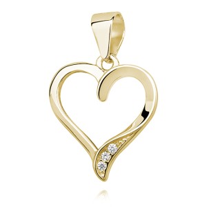 Pandantiv argint placat cu aur galben inimioara cu pietre DiAmanti Z1176C_G-DIA (Argint 925‰ 0,9 g.)